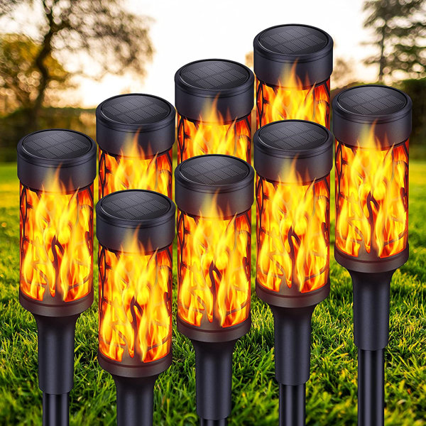 Solar deals Flashing LED Island Torch, Bamboo Finish, 4-Pack